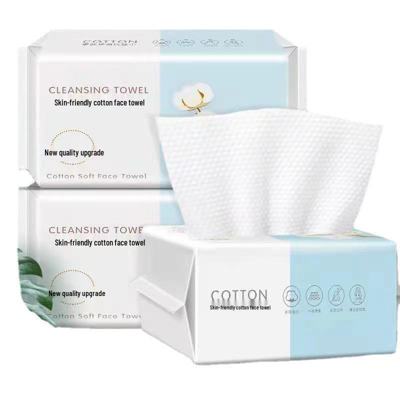 Pure Cotton Disposable Face & Hand Cleansing Towels - Pull-out Wipes for Students