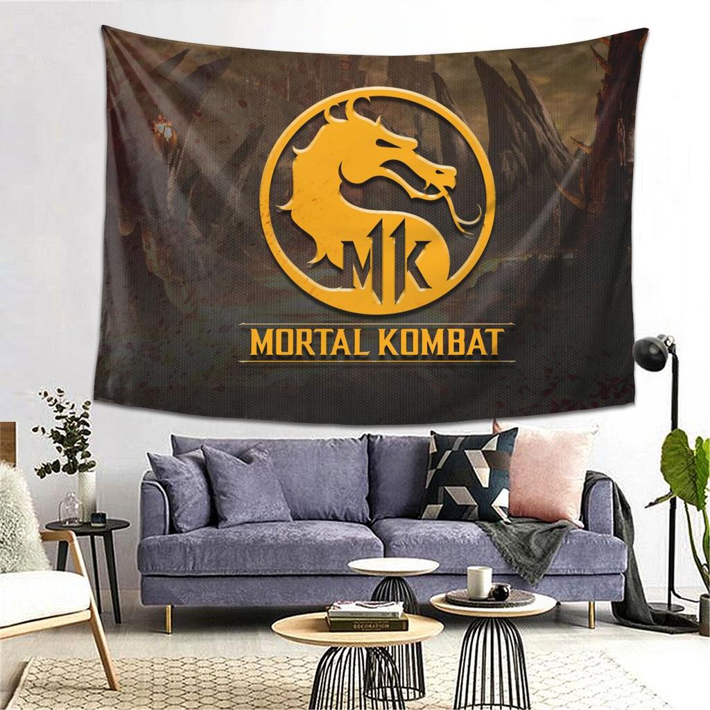 Mortal Kombat Logo Tapestry Decor Art Aesthetic Tapestries for Living Room Bedroom Home Wall Cloth Wall Hanging