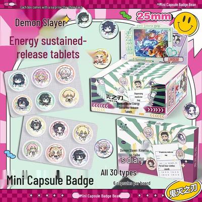 Demon Slayer Double Flash Badge Blind Box - 25mm Mini Capsule Silver Onion Design