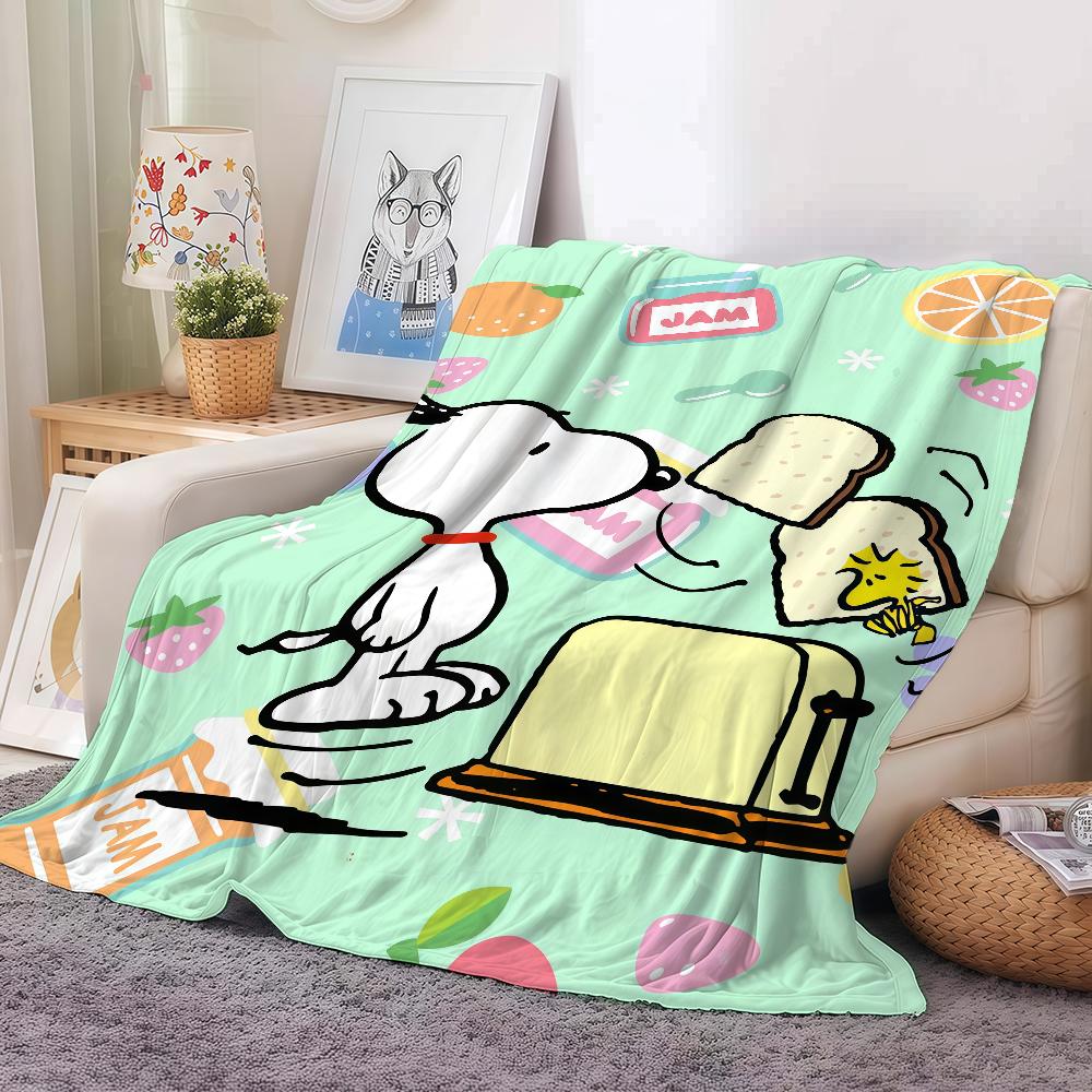 Cartoon Cute S-snoopy Blanket Warm And Soft Suitable For Bedroom Living Room Sofa Bed Office Travel Camping