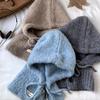 1Pc Fashion Knitted Hat Scarf Set Women's Autumn Winter Warm Ear Protection Balaclava Hat for Girls Cold Weather Cycling Hiking
