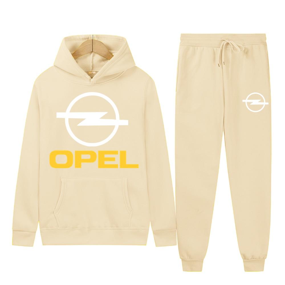 Men's Women 2Pcs Sets Fleece Sweatshirt Hoodies Pants OPEL Car Male Sportswear Tracksuits Unisex Ensemble Homme