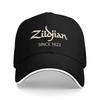 Zildjian Since  Embroidered Black Baseball Cap Classic Drummer Brand Logo Design Adjustable Fit for Music Enthusiasts