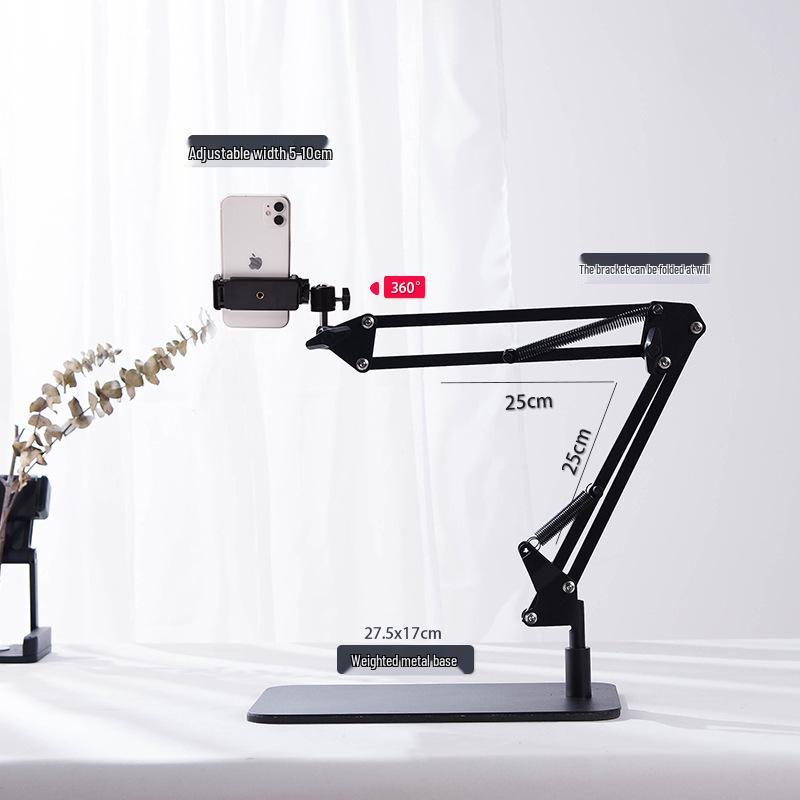 Adjustable Cantilever Multi-Camera Stand for Top-Down Photography and Live Streaming
