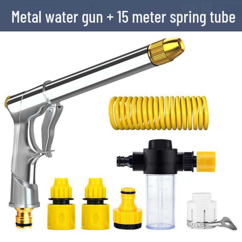 High-Pressure Car Wash Water Gun with Soft Hose and Spray Nozzle