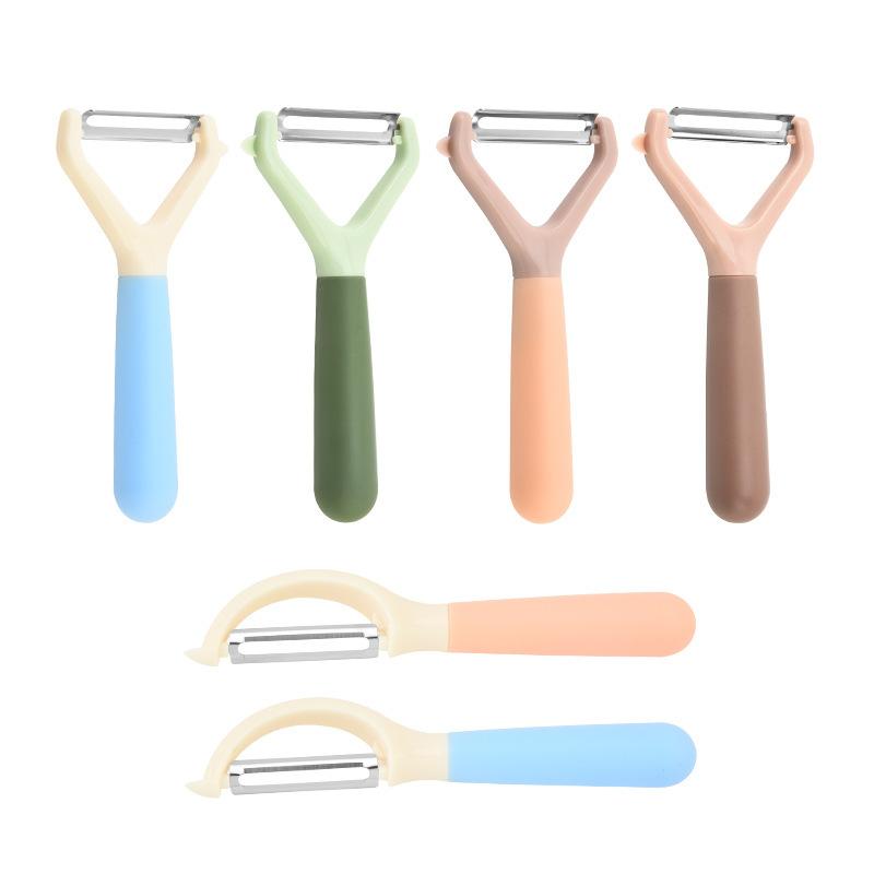 Household peeler stainless steel fruit and vegetable peeling knife potato peeling knife creative two-color P-type Y-type melon peeler
