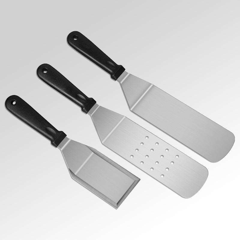 Wood Handle Stainless Steel Multi-purpose Cooking Spatula for Frying and Teppanyaki