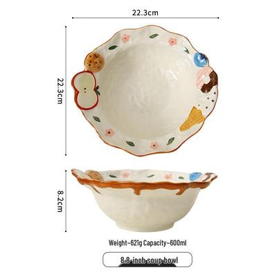 ZISIZ Sweetheart Underglaze Ceramic Soup Bowl Set