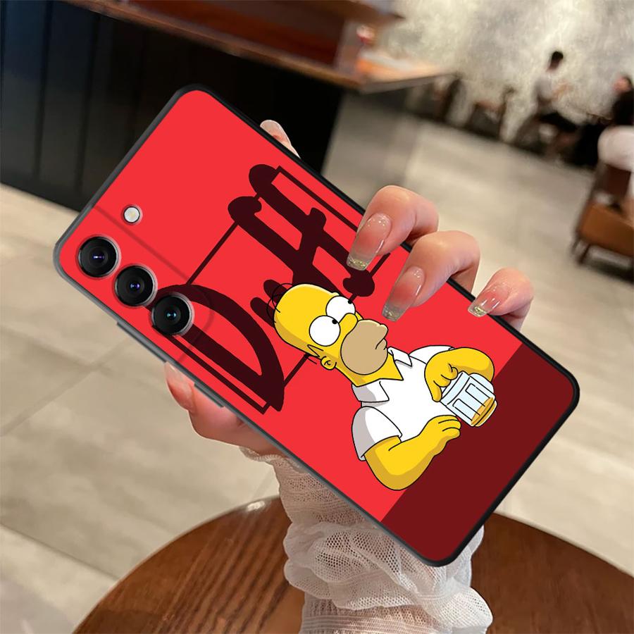 Black Soft Phone Cover Case for Samsung Galaxy A32 A25 A71 A41 A35 A26 A72 A24 A55 A36 A23 A53 A51 A73 A22 A52 Funny Homer