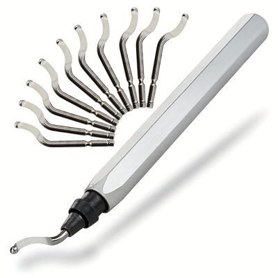 Outil d'ébavurage avec 11 lames pivotantes supplémentaires en acier rapide - Fonctionne sur métal, résine, tuyaux PVC, cuivre, plastique et bords imprimés en 3D