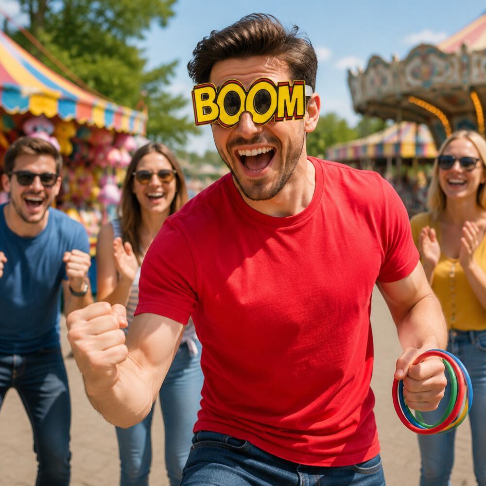 Xiaomi BOOM Letter Funny Party Glasses Novelty Comic Sunglasses Photo Booth Props for Birthday Carnival Summer Beach Party Decorations