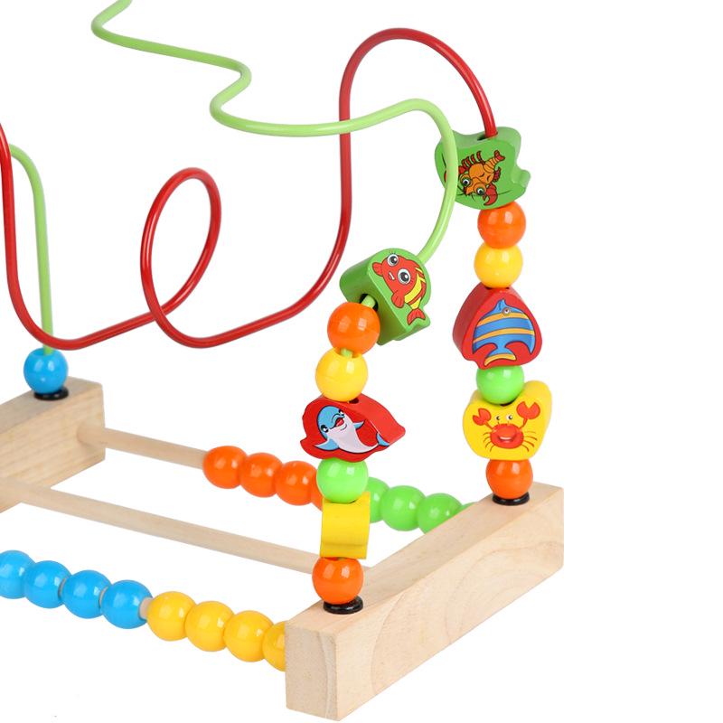 Wooden Bead Maze & Stringing Toy for Toddlers, Ages 2-4 - Enhances Hand-Eye Coordination