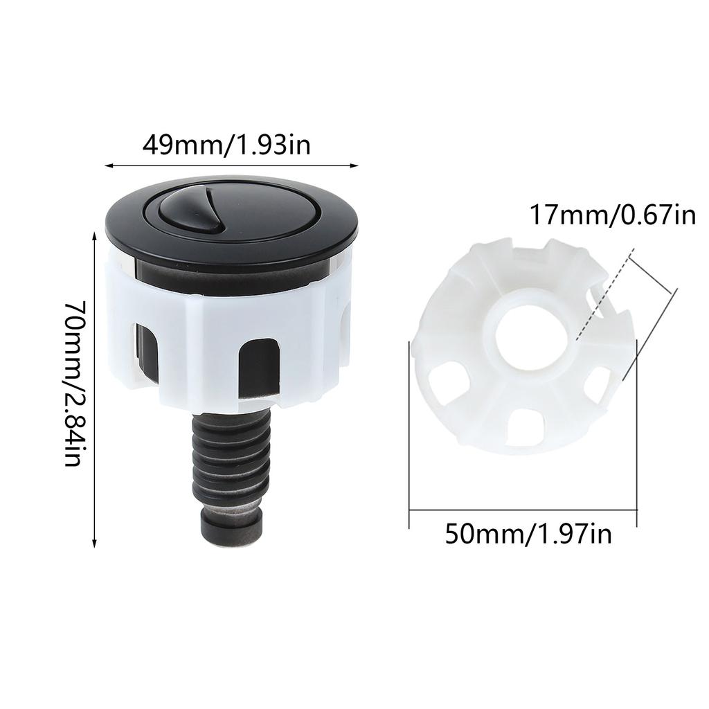 Toilet Push Button Adjustable Top Push Button Toilet Tank Button Replacement for Most Double Flush Toilet Durable