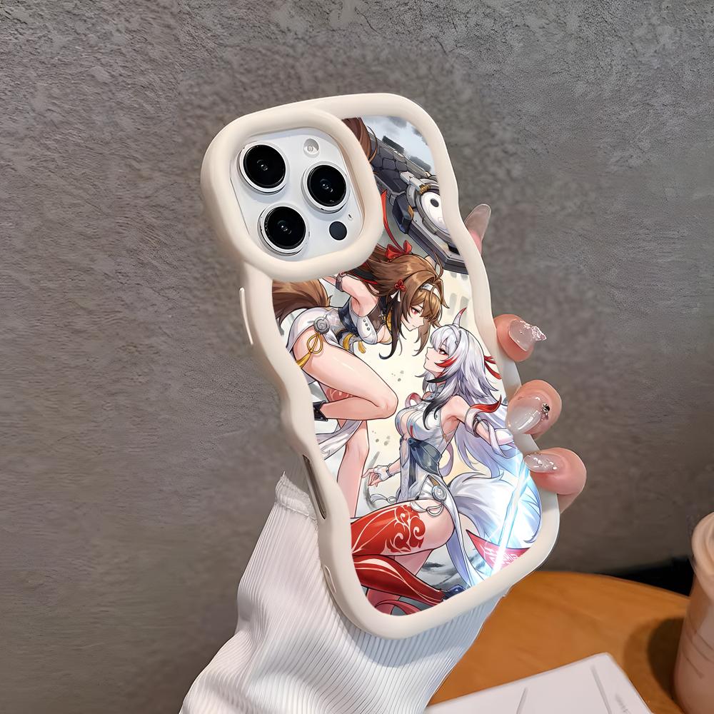 

ZZZ Ye Shunguang Phone Case for iPhone 17 16 15 14 13 12 11 Air Pro Max Plus White Soft TPU Wavy Edge Cover iPhone 13