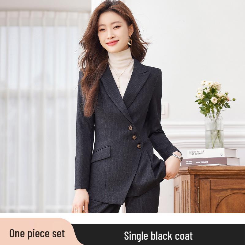 Women's Striped Suit Set 2025: Spring/Autumn Formal Professional Attire