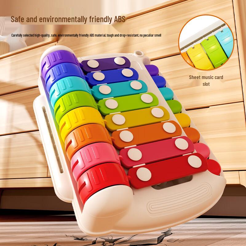 Ousaqi Kinder 2-in-1 Xylophon Klavier Spielzeug