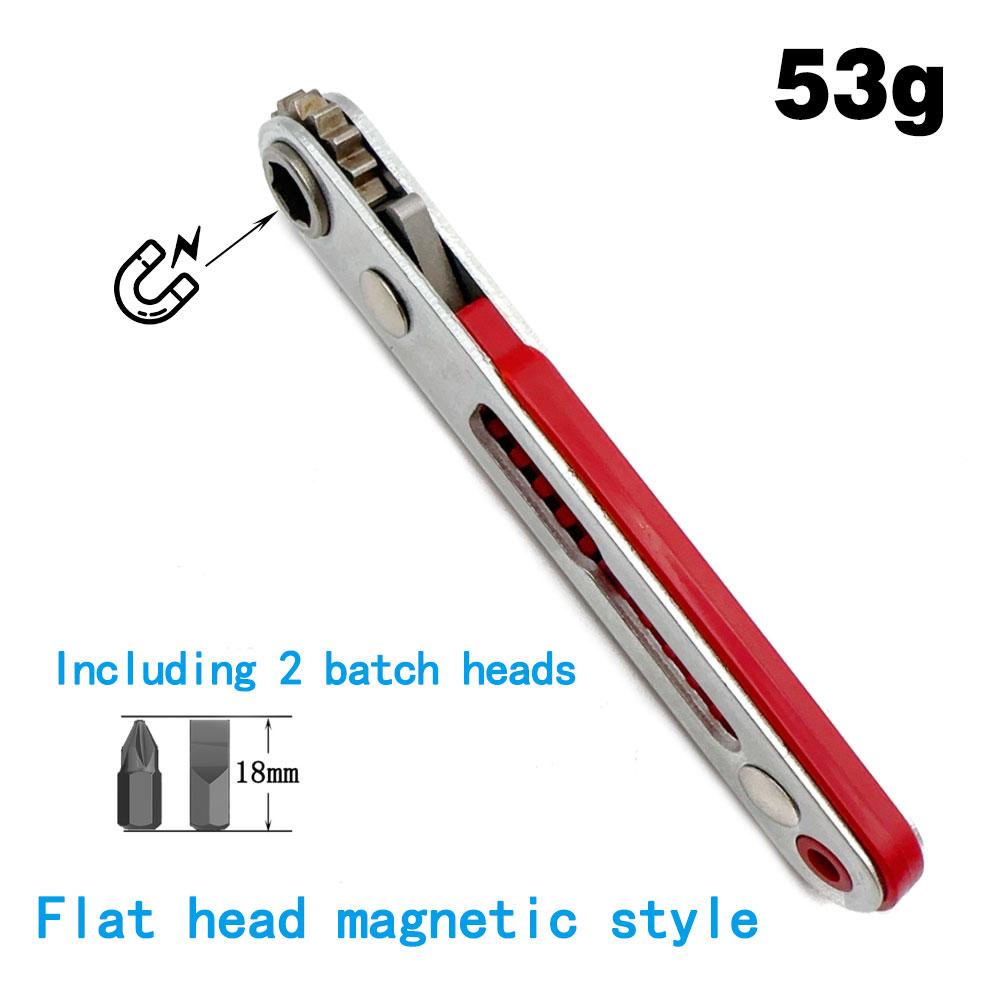 Red Magnetic Bidirectional Ratchet Screwdriver Right Angle Elbow Cross Shaped Hand Tool Accessory Set