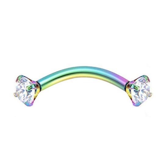 Anello sopracciglio Zirconia Cubica Acciaio Resistente all'Usura Piercing Corpo Gioiello Bilanciere per Donne