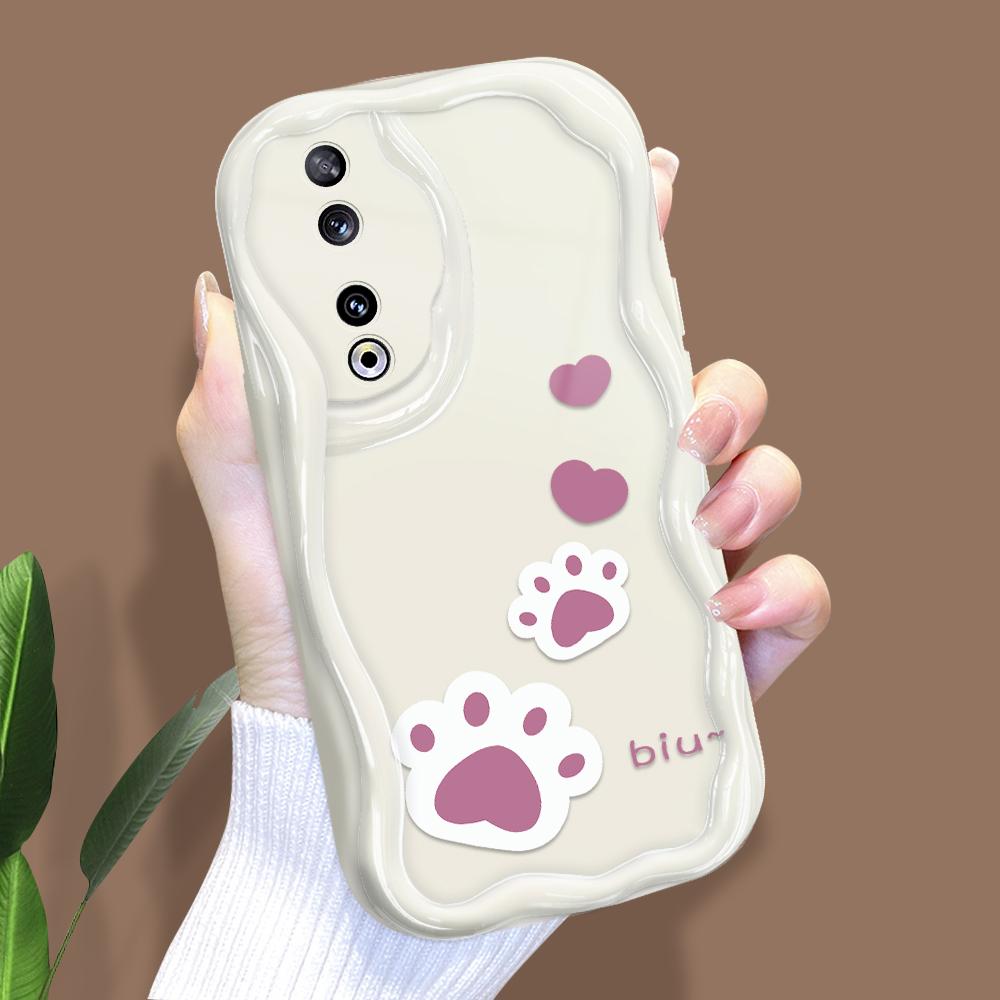 Cute Cartoon Pattern Cream Texture Casing Wavy Edge Soft Silicone Cover Phone Case for Huawei Honor Infinix Tecno iPhone