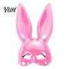 White Rabbit Mask for Masquerade Halloween Bunny Mask, Cosplay Face with Long Women Ears, Lightweight Plastic Cushion Party Costume Personalized Gifts