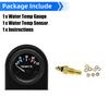 52mm Water Temperature Gauge 40-120 Celsius Water Temp Sensor Joint Pipe Sensor 26/28/32/34/36/38/40mm Hose Adapter For 12V Car
