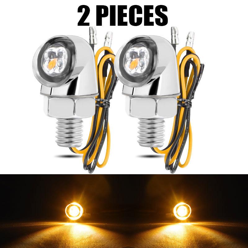8mm Mini Motorcycle LED Turn Signal Light DRL Aluminium Indicator Front Rear Light Tail Brake Lamp For Cafe Racer Bobber Choppe
