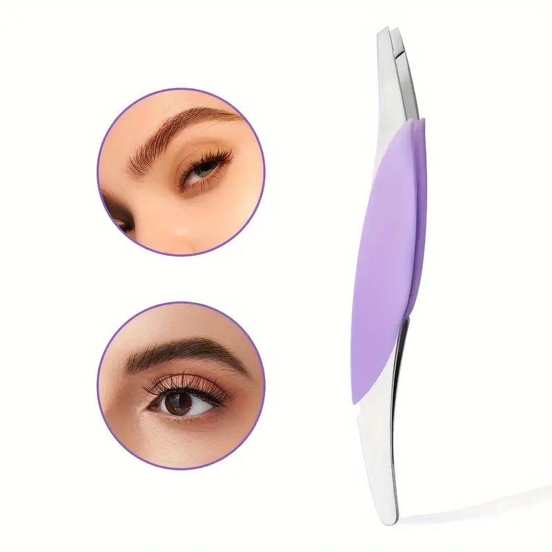 

Stainless Steel Eyebrow & False Eyelash Tweezers with Silicone Tip