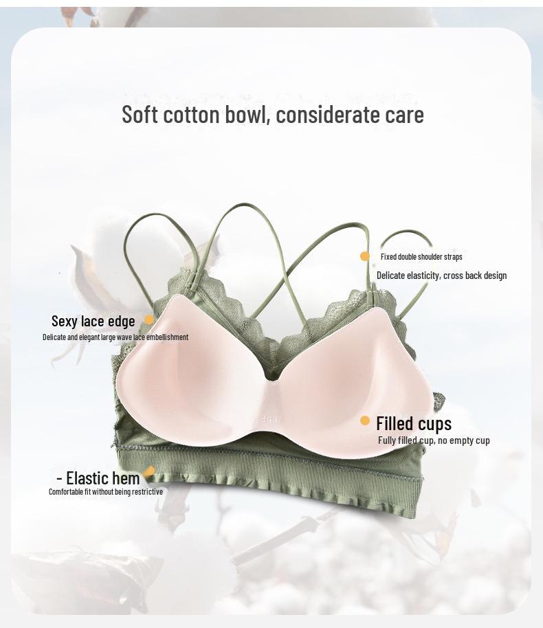 Spitzen-Tube-Top mit V-Ausschnitt und überkreuztem Rücken und Sichtschutz für Damen