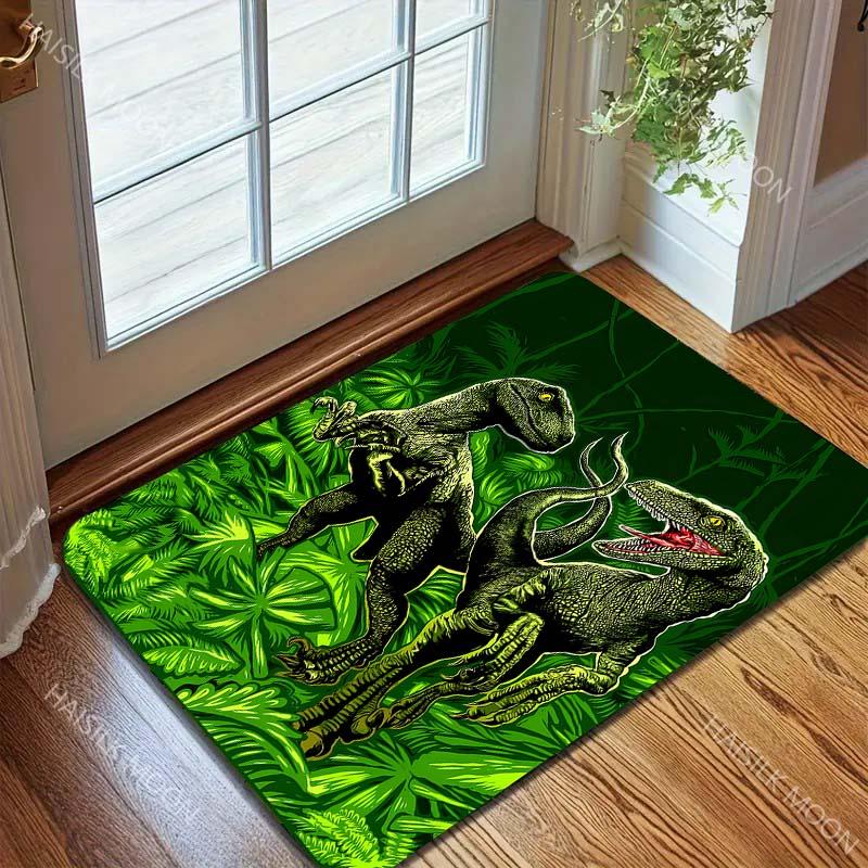 Two Dinosaurs Carpet for Living Room Bedroom Sofa Creative Doormat Home Decor Area Rugged Non-slip Mat Multiple Sizes