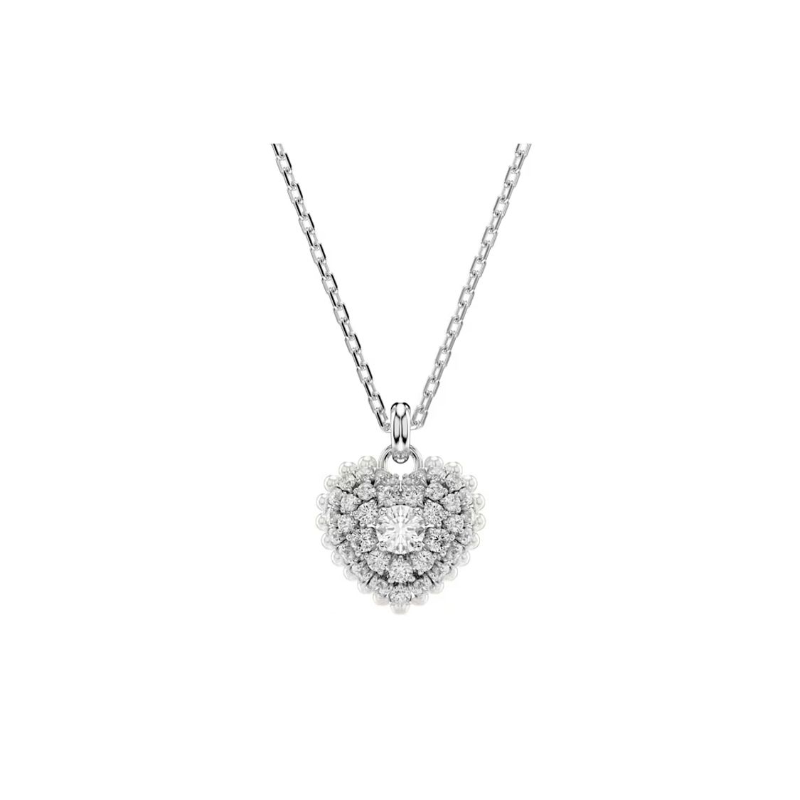 Swarovski Idyllia Heart Pendant Necklace Women necklace Silver 5684386 Box (Random Color)