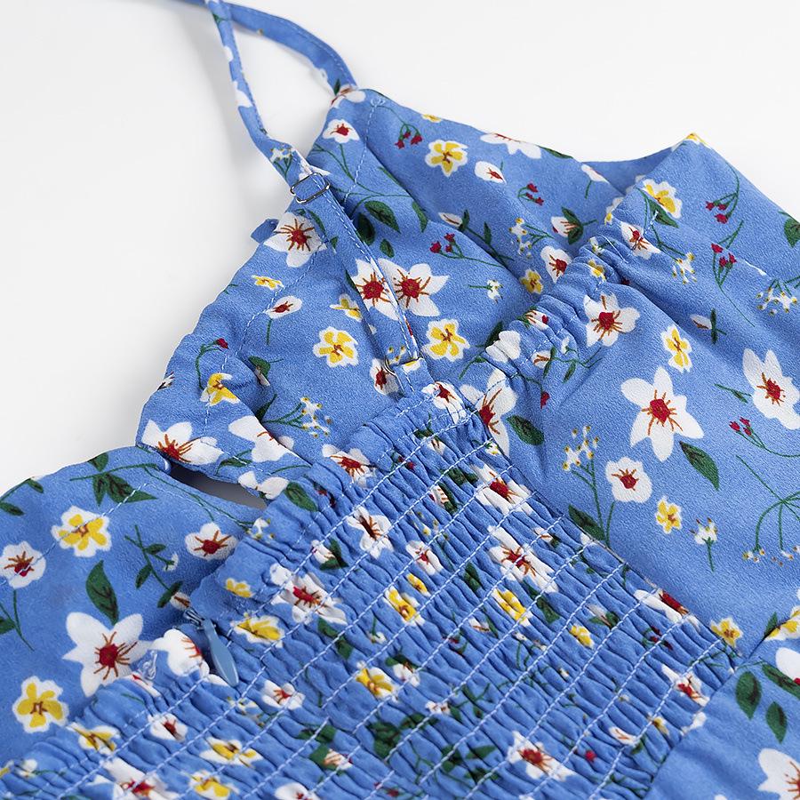 2025 Spring Women's Slimming Slit Printed Dress