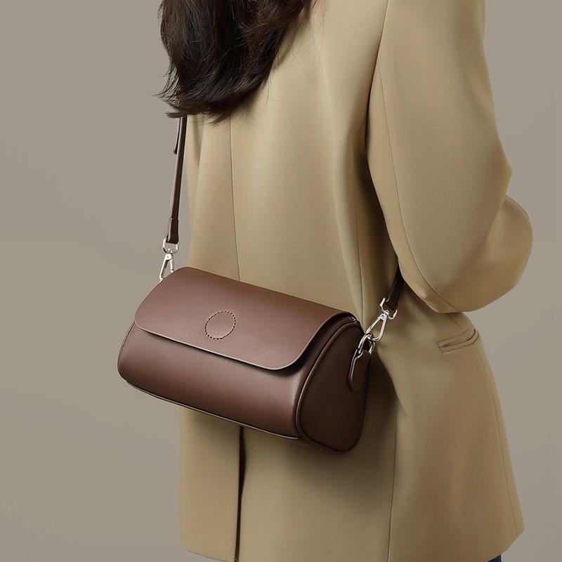 Women's Spring and Autumn Crossbody Bag Pillow Bag Cylinder Small Bag Shoulder Bag Women's Bag Luggage