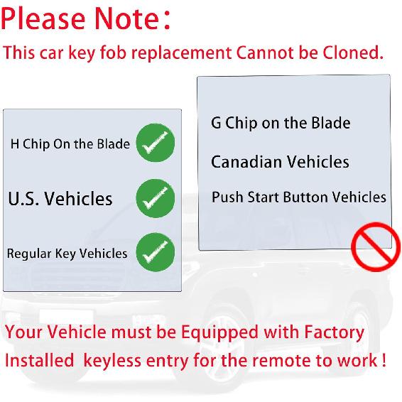 MechanMagic Key Fob Remote Replacement Fits for Toyota Corolla 2014-/Camry 2014-2017/Tacoma 2016-2018 HYQ12BDM Keyless Entry Remote Control HYQ12BEL