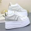 Modă Pantofi cu toc pană cu platformă de 12 cm pantofi sport pantofi cu toc platformă albă plasă aerată decupat pantofi femei zapatos de mujer