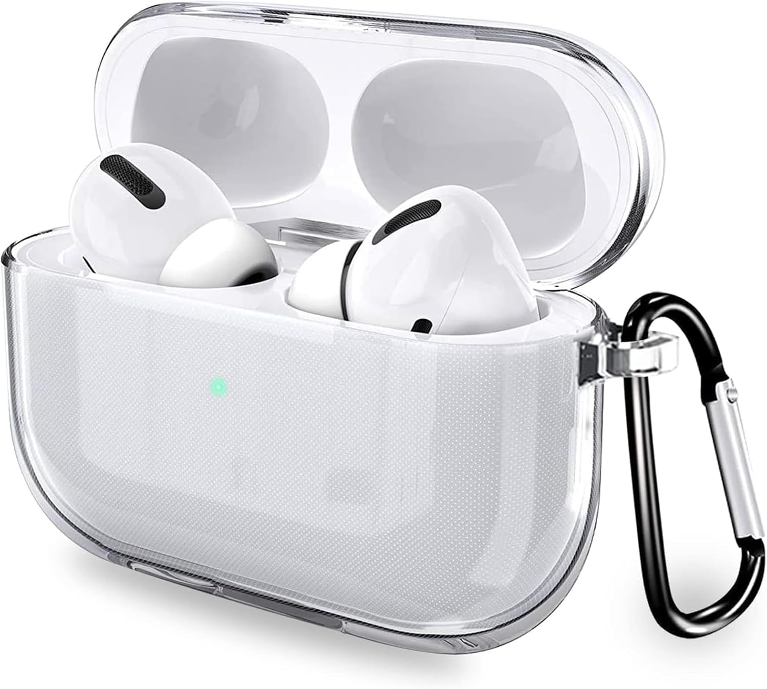 

BOOLINN AirPods Pro 2 Compatible with AirPods Pro Clear TPU Full Front LED Light Not Wireless Charging Shock Absorbing Protective Cover Case, 2, Case,