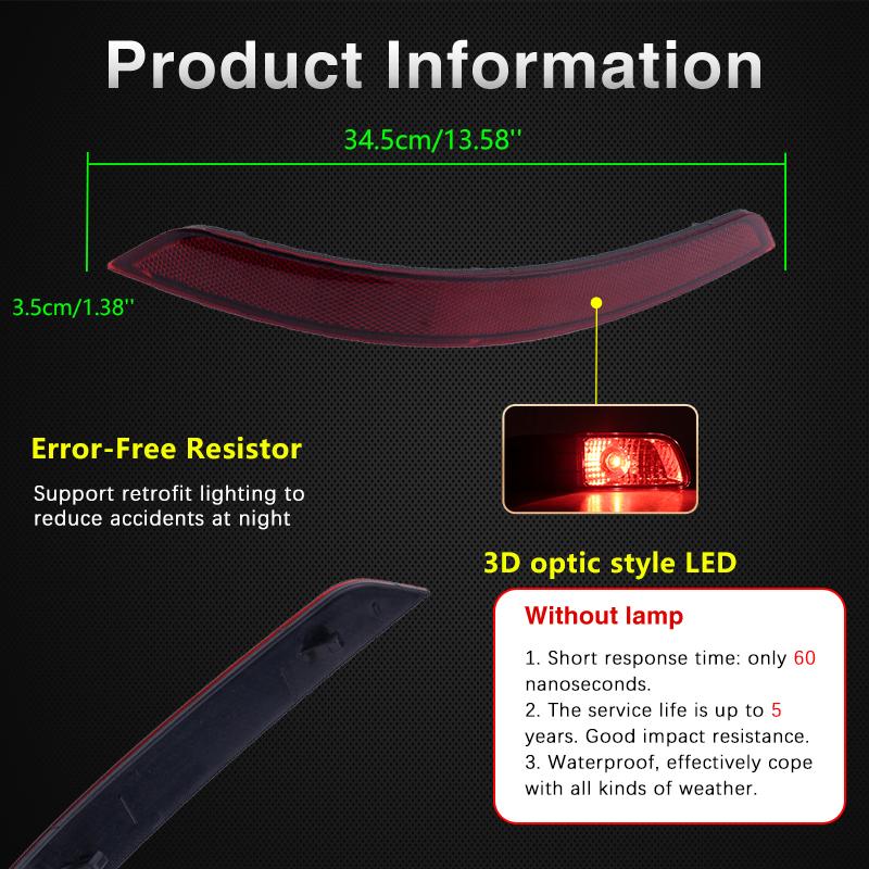 Für Volkswagen VW Sharan 2011~2016 7N0945105B 7N0945106B Auto Stoßfänger Hinten Reflektor Rücklicht Bremslicht Nebel Warnleuchte Rote Linse