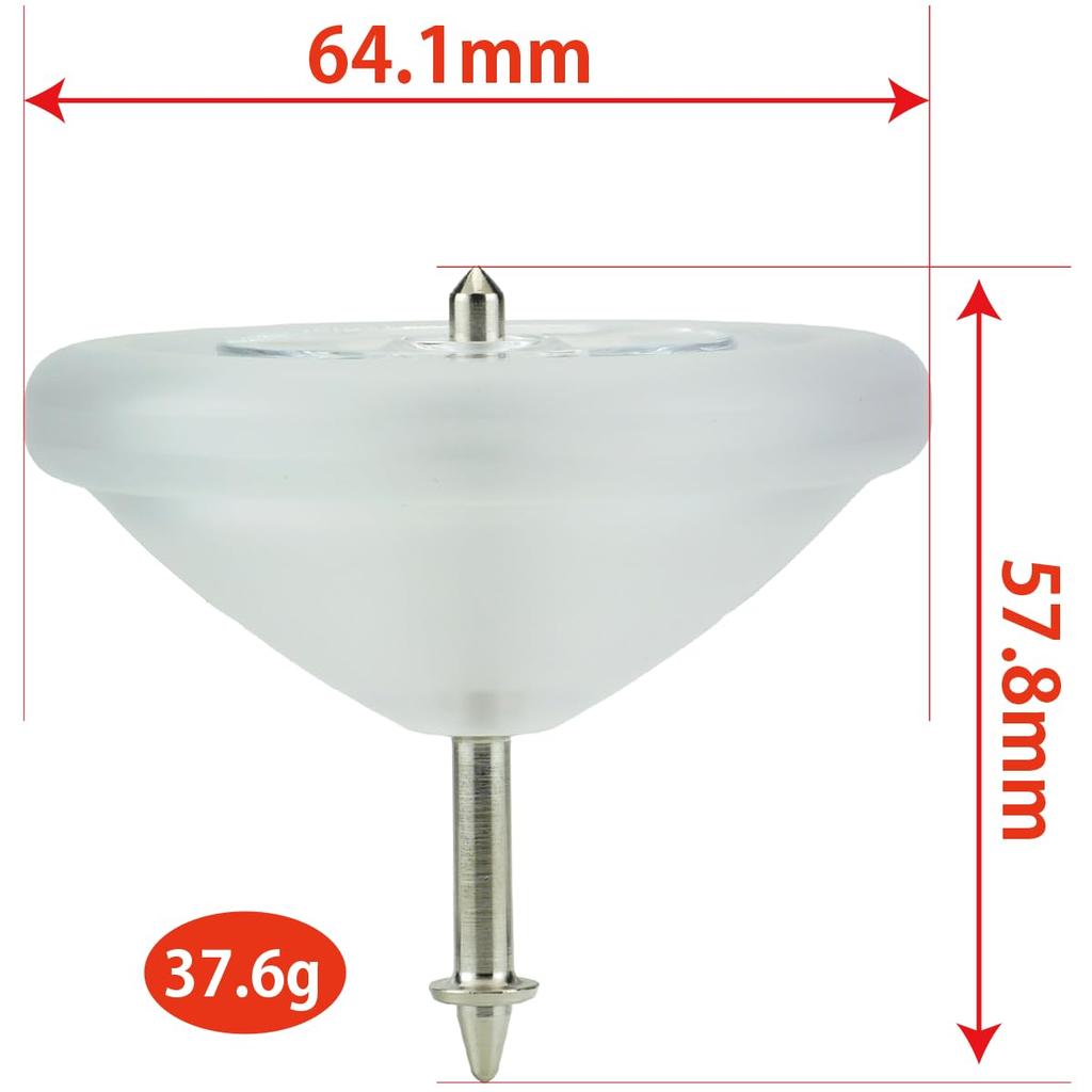 Spin Gear zertifizierter Muku Top, Kreisel zum Werfen mit 1 Schnur (Klares PC)