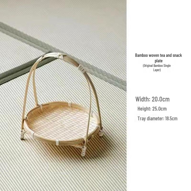 Handmade Bamboo Weaving Tray: Round, No Holes, Ideal for Drying and Storage of Vegetables and More