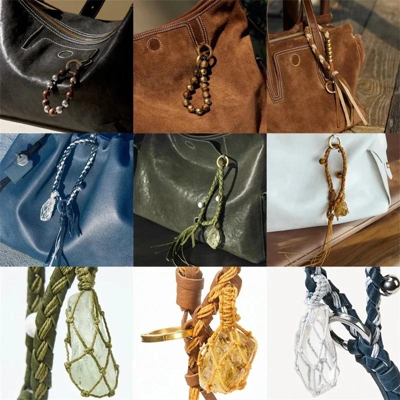 2025 Women's Popular Knitted Rope Keychain - Leather Rope Bag Pendant, Wallet Key Backpack Keyring Gift