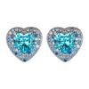 Jewelry Set Classic Ocean Heart Earrings Necklaces Rings Aquamarine Women's
