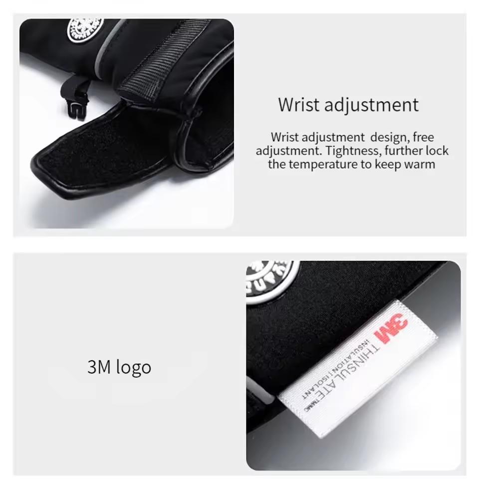 Winter Touch Screen Protector Warm Gloves for Unisex Outdoor Skiing Hiking Thick Velvet Full Finger Gloves Cycling Running Warm