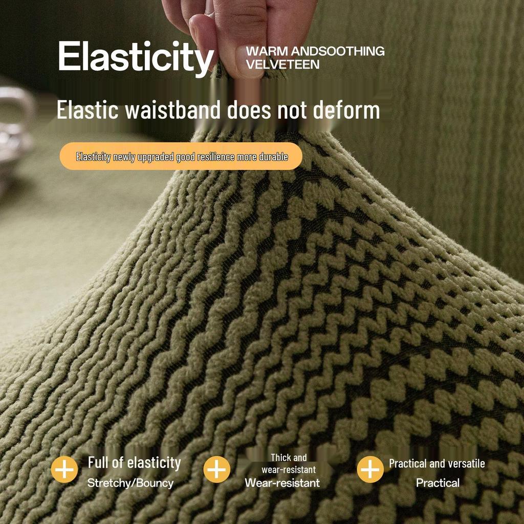 Elastischer Fleece-Sofabezug, Rutschfest, Vollständig umhüllend, Universelle Passform