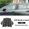 For Mazda 3 Axela  Carbon Fiber Car Door Outer B-Pillar C-Pillar Panel Trim Cover Exterior Decoration Sticker Accessories