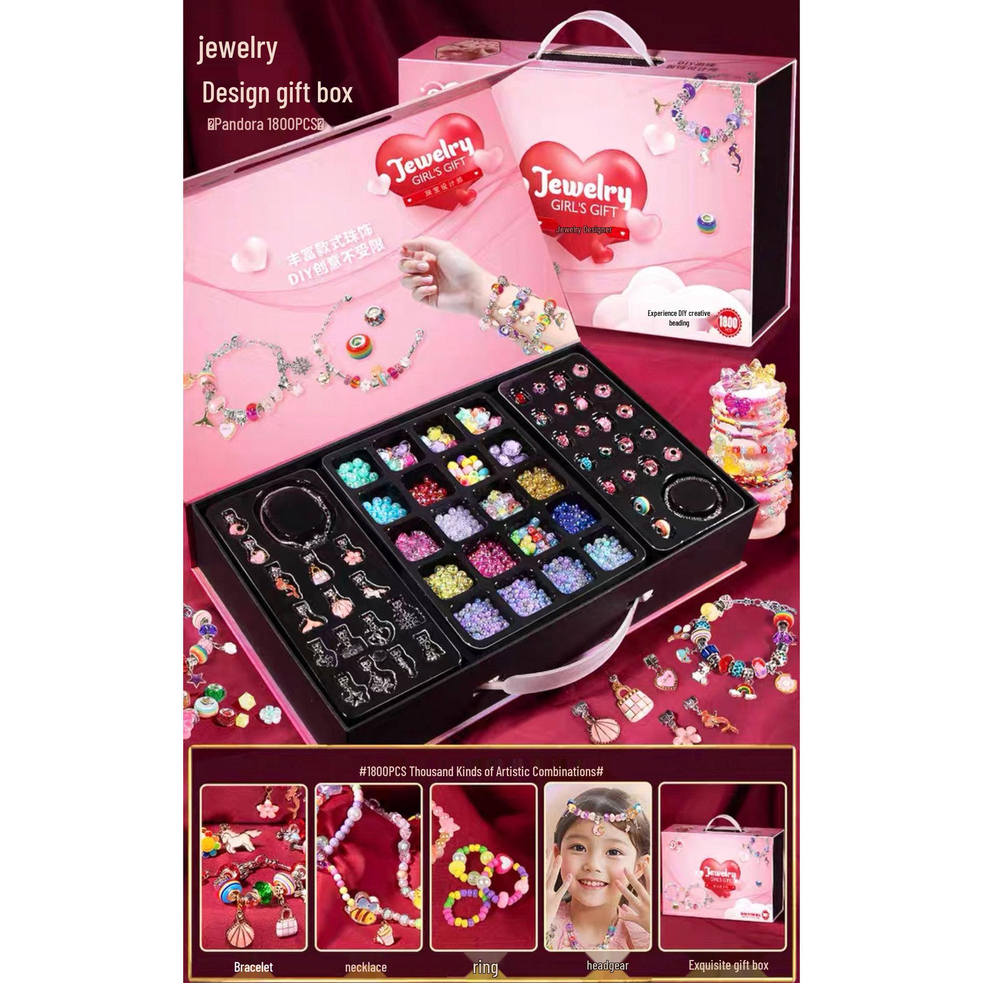 

Сокровищница дочери, шкатулка для украшений своими руками: Набор для изготовления браслетов принцессы ручной работы для девочек, подарок для детей 6-10 лет