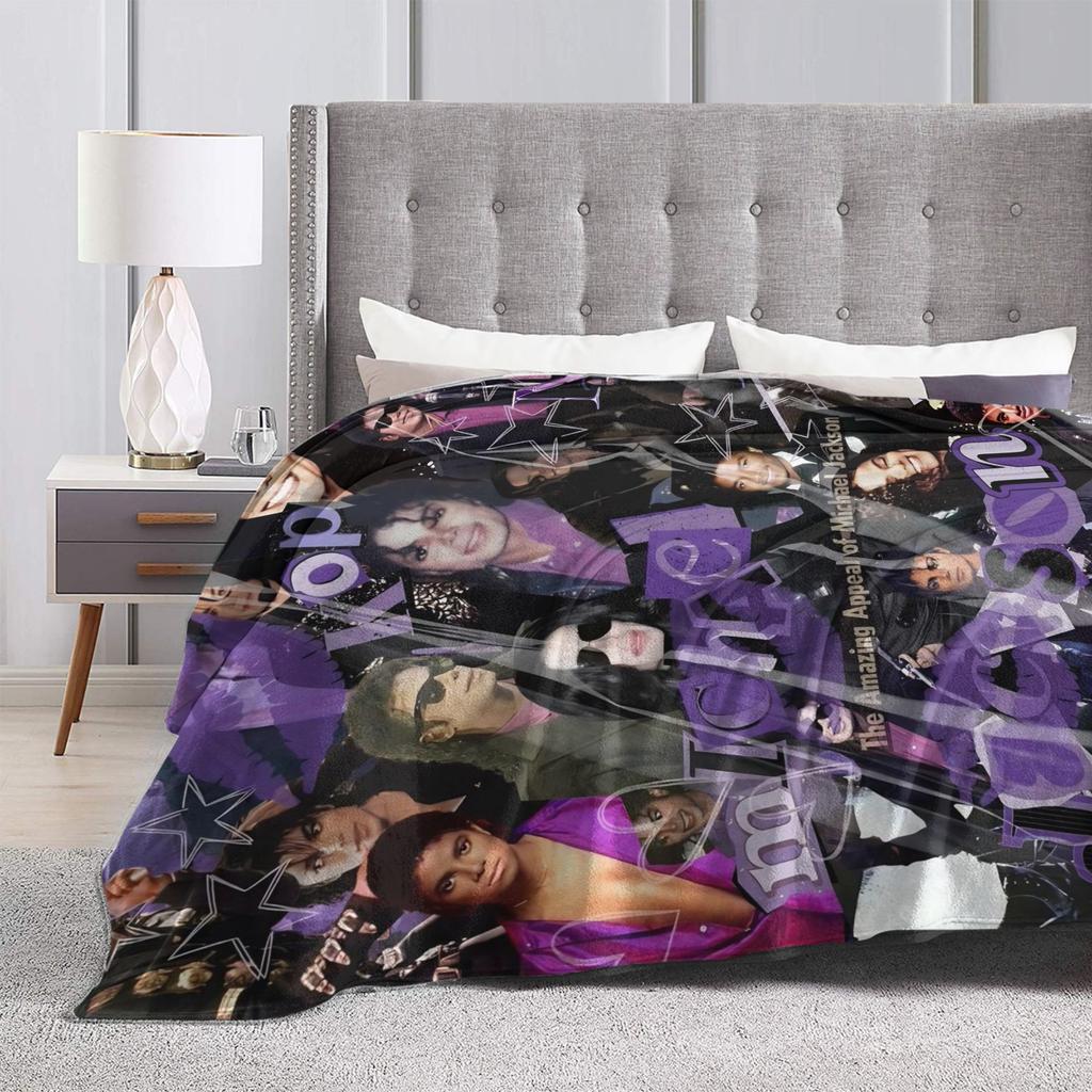 MJ King Of Pop Michael J-jackson Blanket Quality Super Warm  Throw Blanket Winter Airplane Travel Home Decor Funny Bedspread