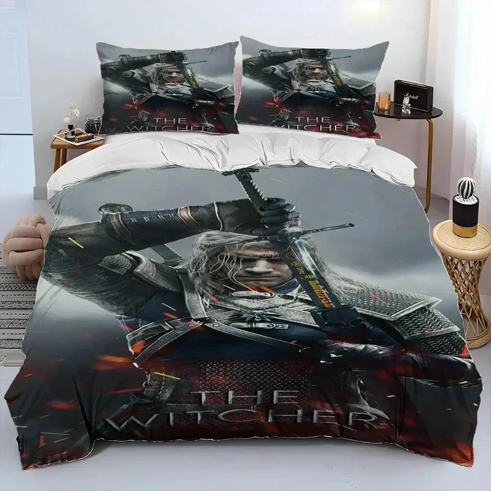 3D The W-Witcher Game cartoon Comfortable Duvet Quilt Cover Pillowcase Bedding Set Children Bedroom Decoration Home Textile