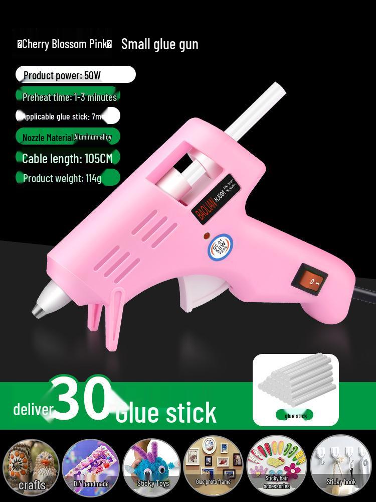 Compact High Viscosity Hot Melt Glue Gun with 7-11mm Glue Sticks