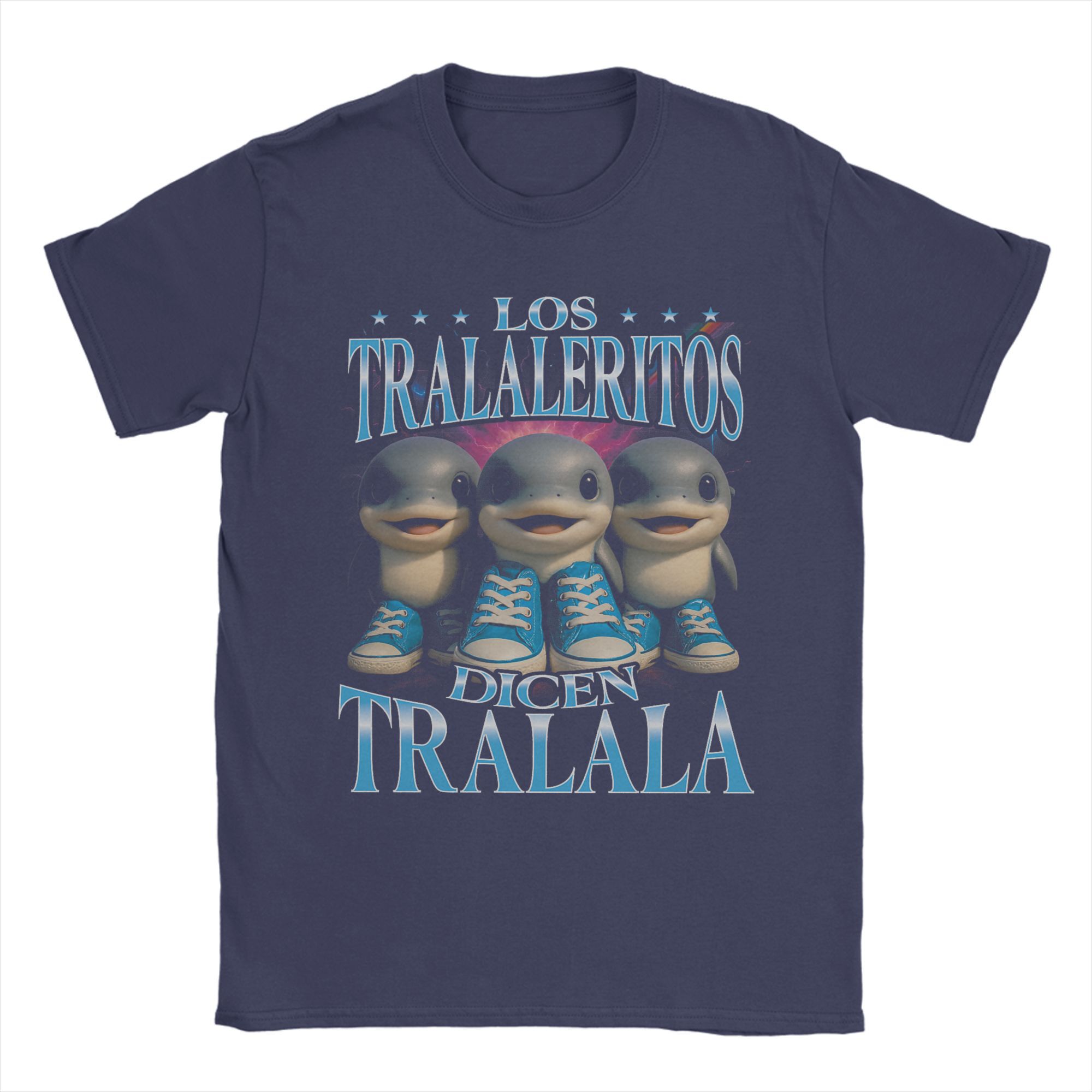 

Men s Los Tralaleritos Dicen Tralala Italian Brainrot Bootleg T Shirt Tops Short Sleeve Round Collar Tee Shirt S