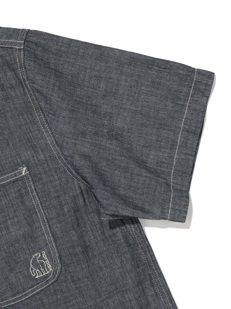 NORDISK Pocket Denim Short Sleeve Shirt - M_Indigo
