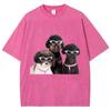 Coole Teddy-Hund T-Shirts Unisex Washed Tees Herren Damen Mode Lässige Kurzarm T-Shirts Baumwolle Oversized T-Shirt